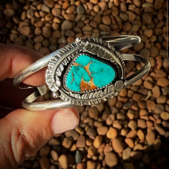 925 Sterling Silver Jewelry - Royaton Turquoise Cuff Bracelet